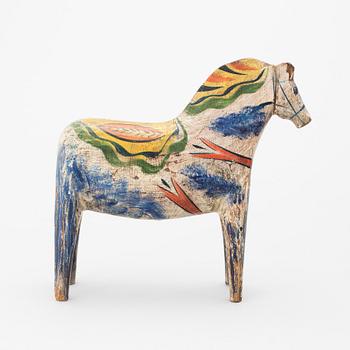 A painted folk art dala horse early 20th century.