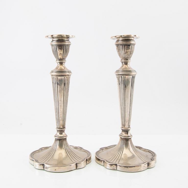 Candlesticks, 1 pair, silver, Swedish import marks.