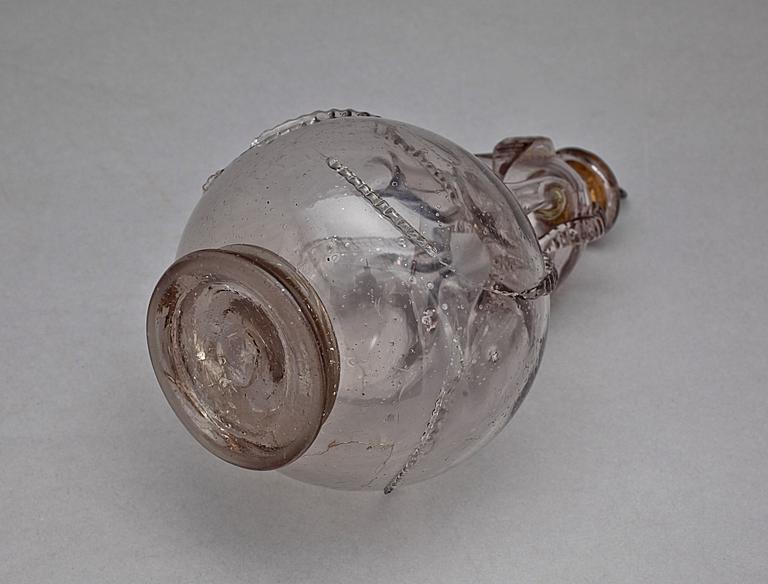 KLUCKAFLASKA, glas, 1700/1800.