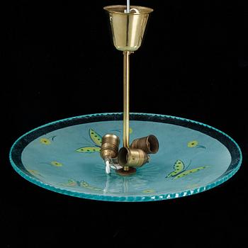 A Swedish Modern glass ceiling lamp, 1940's.