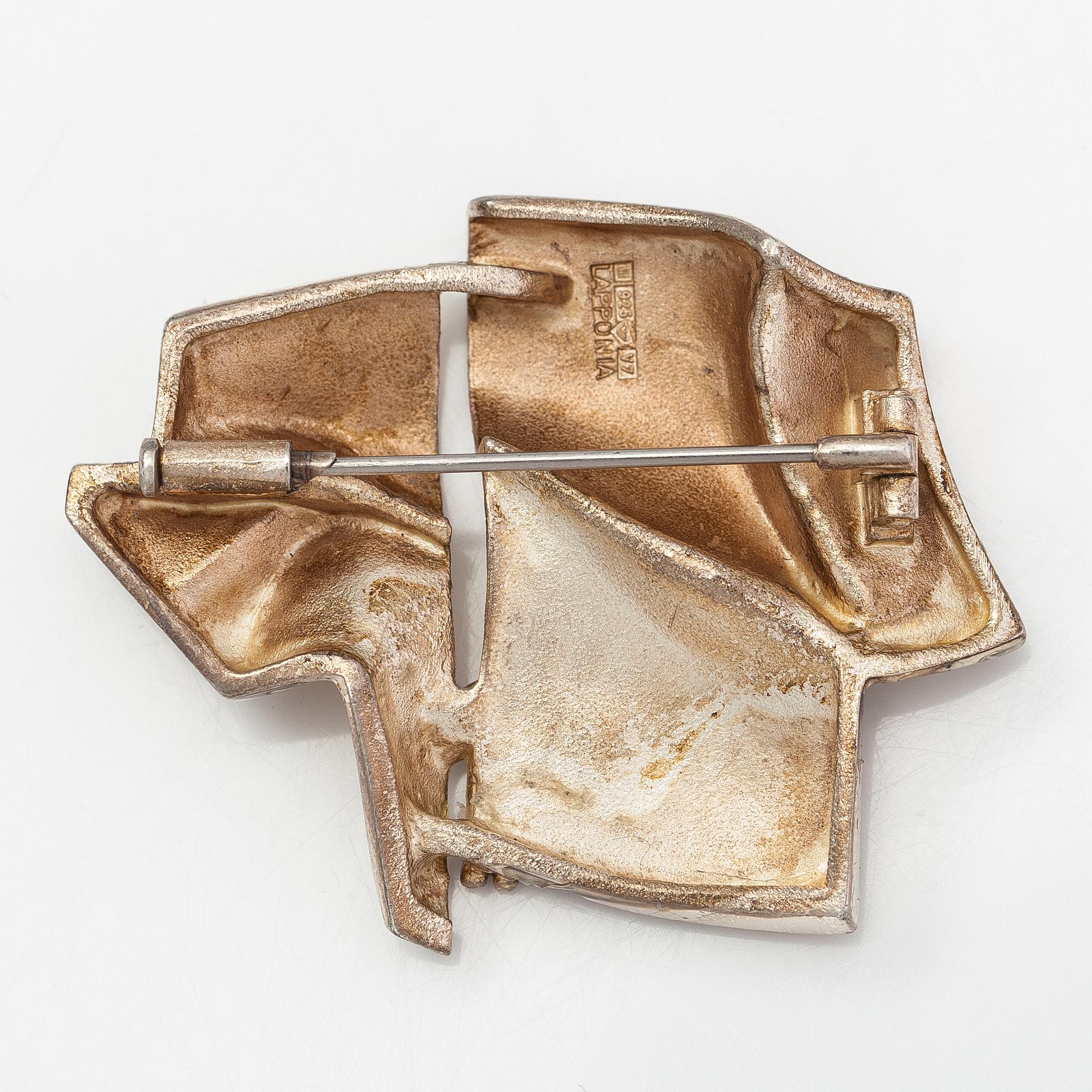 Björn Weckström, Brosch "Främling på Io", sterling silver. Lapponia 1974.