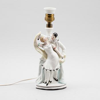 BORDSLAMPA, porslin, Tyskland, 1900-talets mitt.