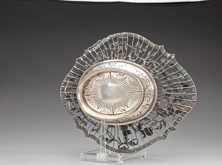 An Irish 18th century silver basket, marks of John Laughlin jr., Dublin 1780's.