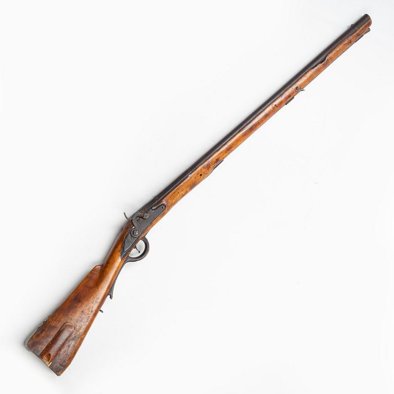 Flintlock rifle, 19th Century.