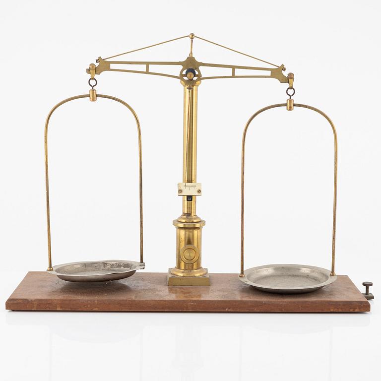 Scale with weights, mid-20th century.