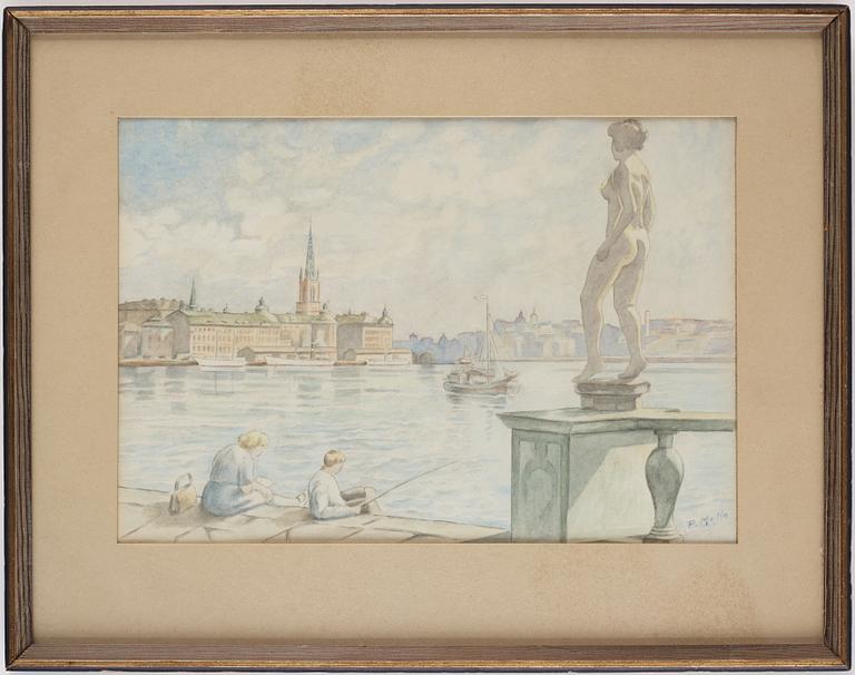 Swedish artist, circa 1920/30, View towards Södermalm.