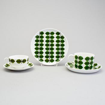 STIG LINDBERG, "Berså", 18 delar, kaffe och te-servis, porslin, Gustavsberg,