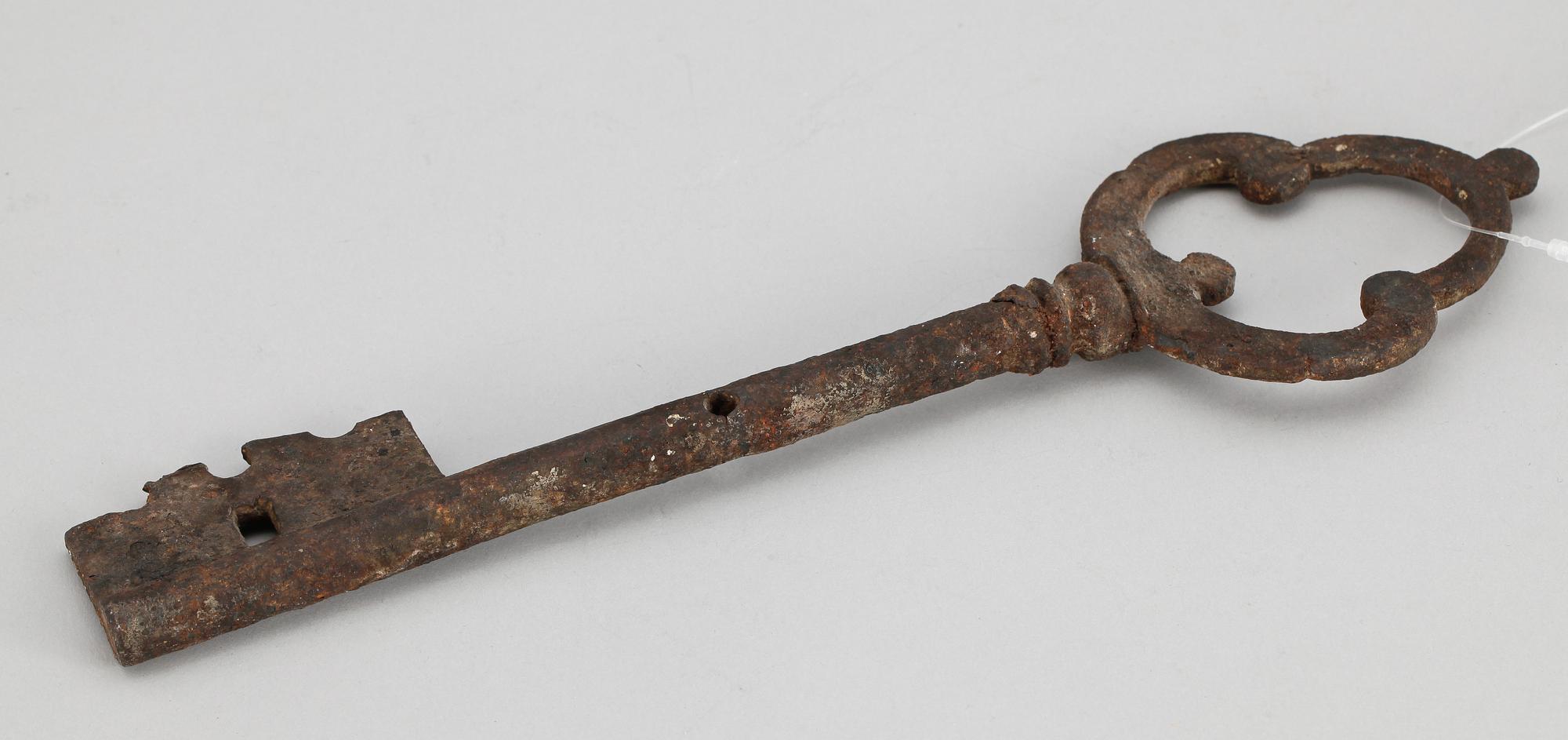 DÖRRNYCKEL, smidesjärn, 1600/1700-tal.