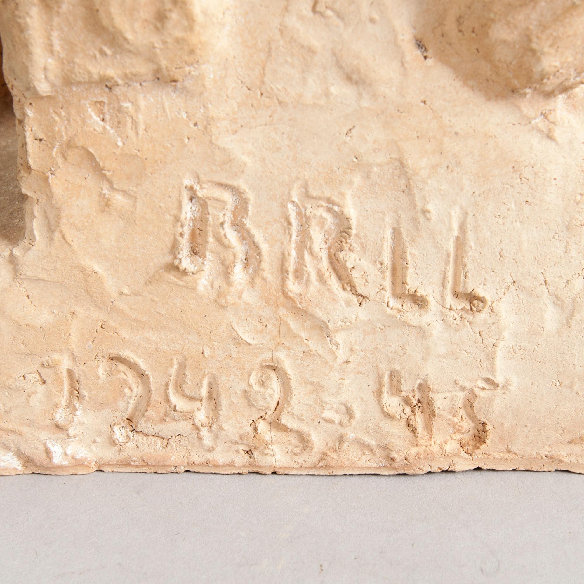 BEN RENVALL, skulptur, lergods, signerad och daterad 1942-45.