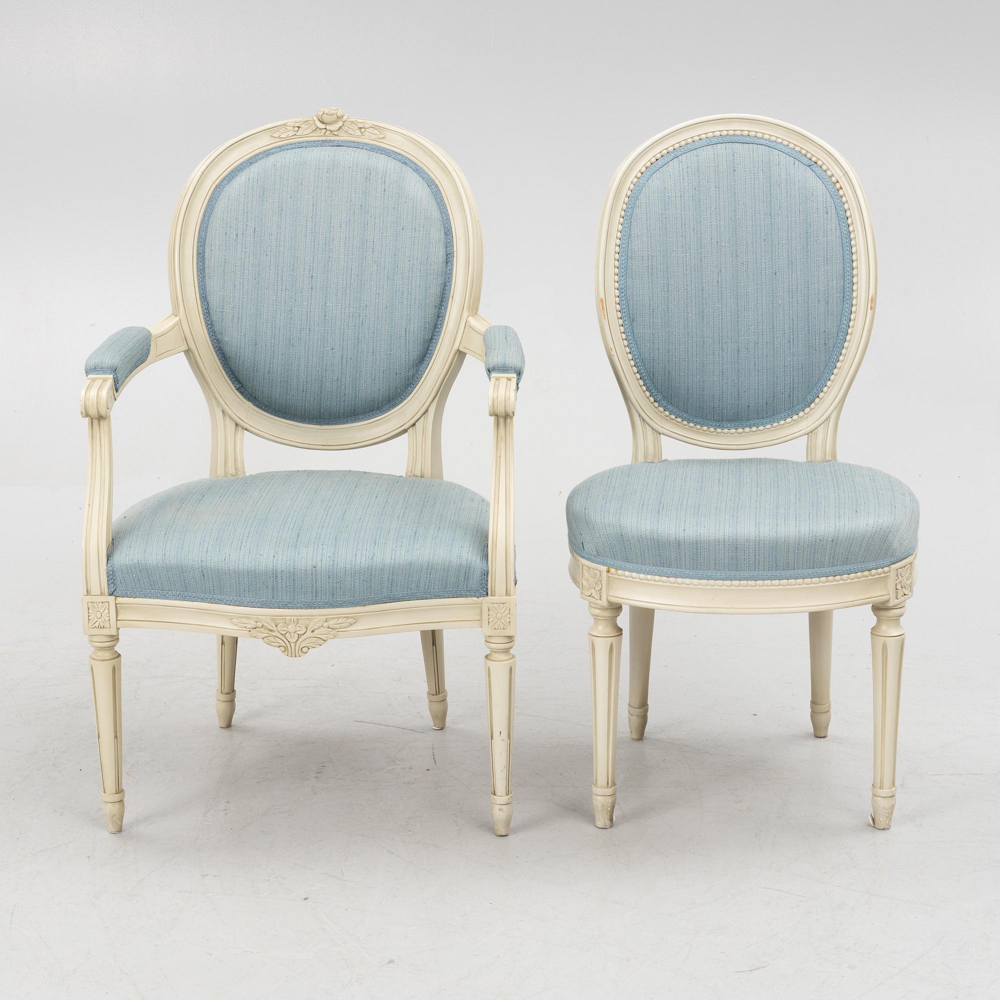 Chairs, 12 pcs, Gustavian style, second half of the 20th Century.