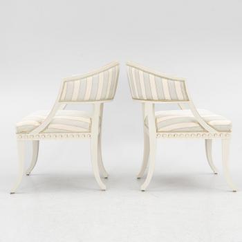A pair of late-Gustavian armchairs, Sweden, 20th century.