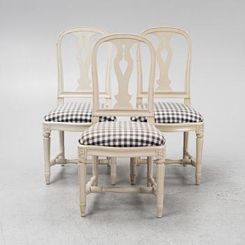 A set of eight Gustavian style 'Hallunda' chairs from Ikea, 1990s.