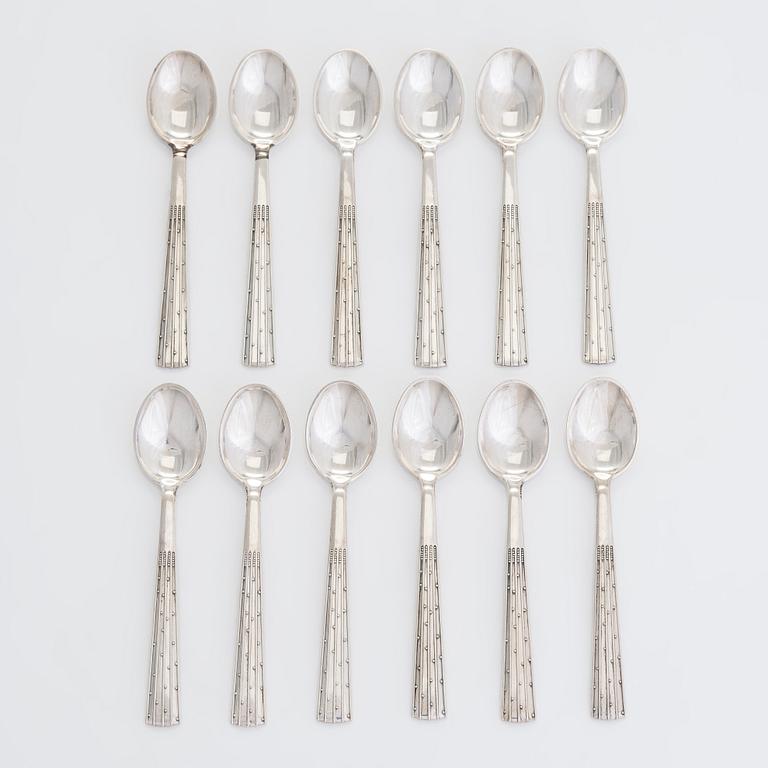 Jens Quistgaard, bestickservis, 35 dlr, silver, "Champagne",  Danmark 1950-52.