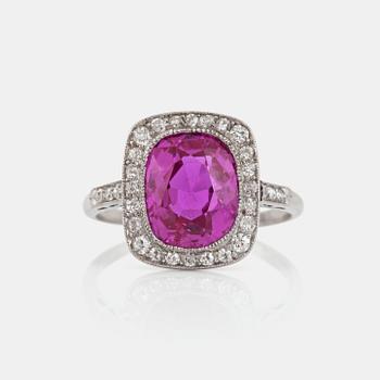 1219. A 4.00 ct Burmese ruby and diamond ring.