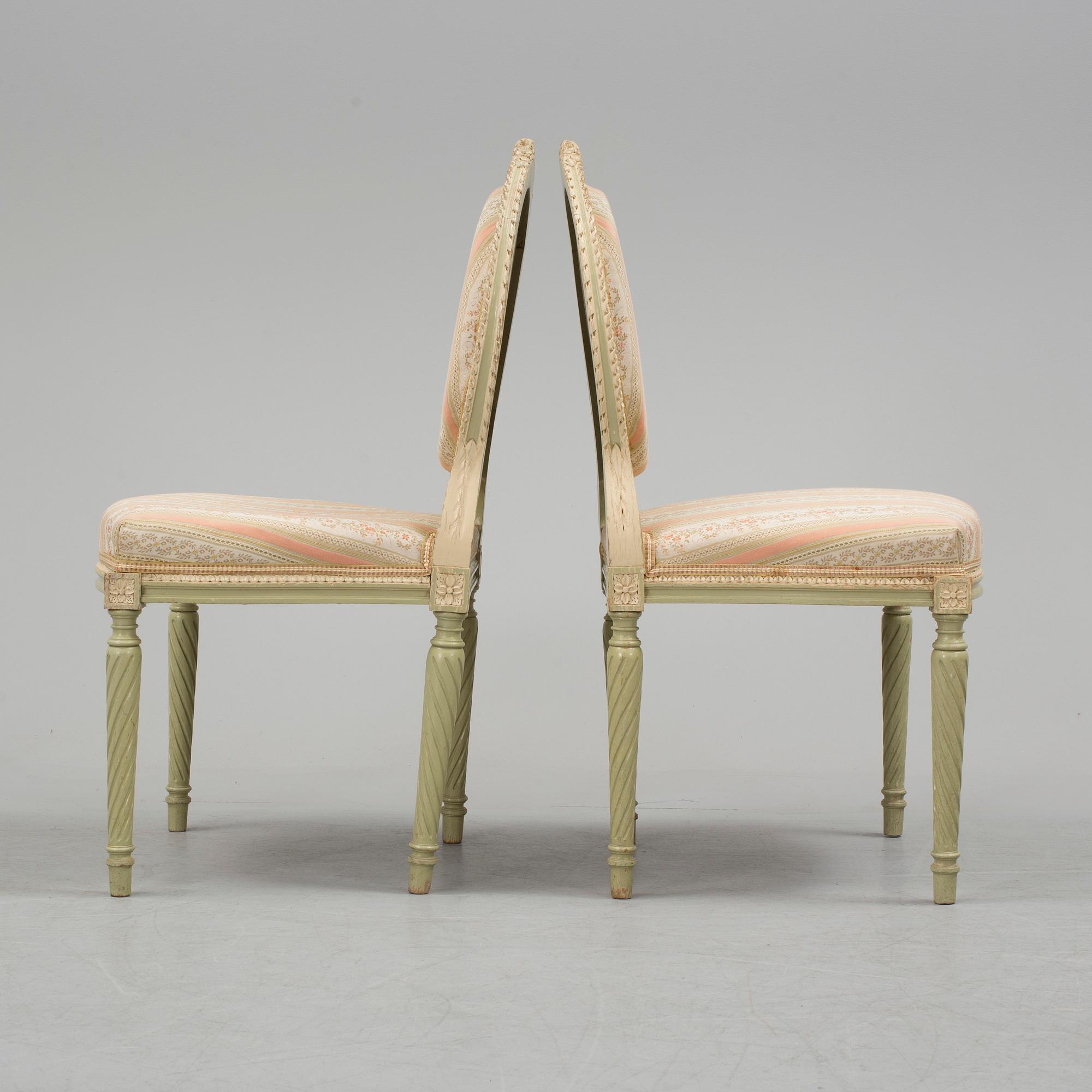 SALONGSGRUPP, 7 delar, gustaviansk stil, 1900-talets början.