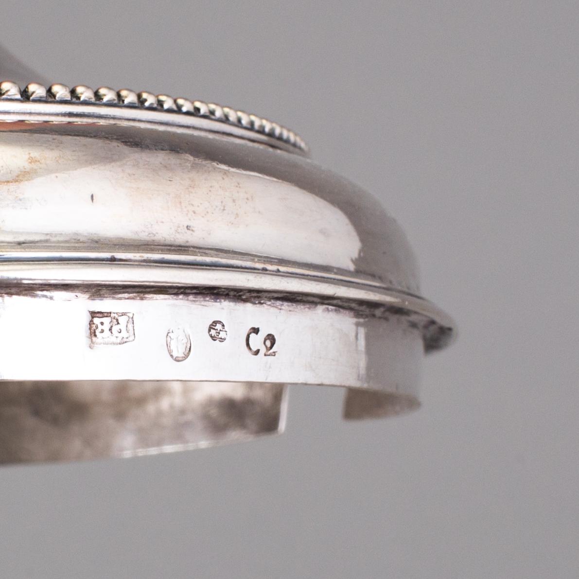 PETTER ENEROTH, Stockholm 1785, sockerskål med lock, silver, gustaviansk.