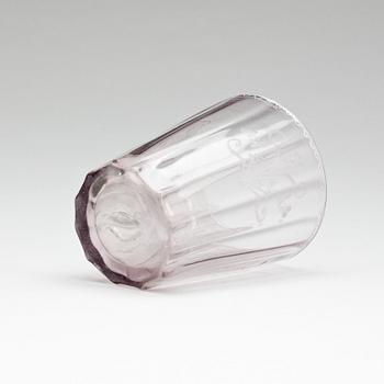BÄGARE, glas. Troligen Sverige, 1700-tal.