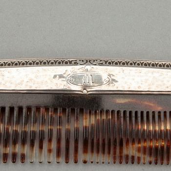 TOILETTESET, 3 delar, sterling silver, 1900-talets början.
