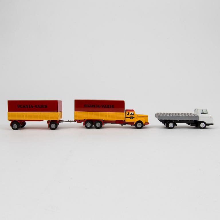 Four Tekno trucks Denmark 1960s.