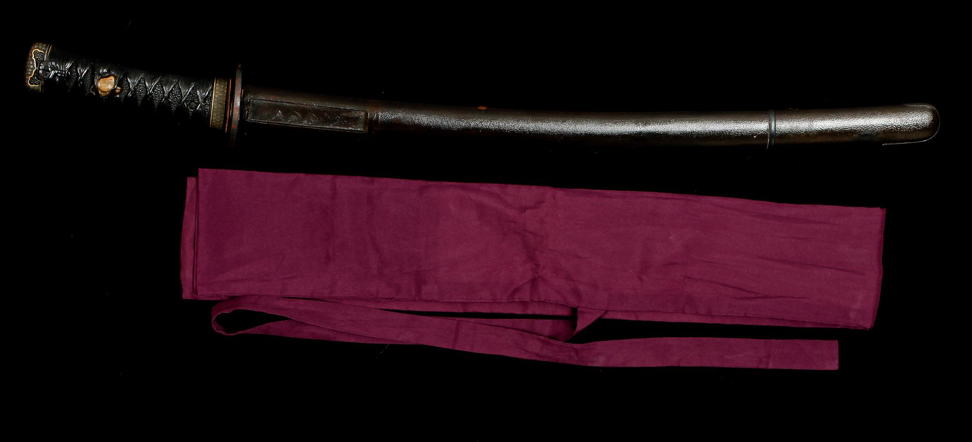 JAPANSKT SVÄRD, stål, sign bushū shimohara ju Hirotsugu, period Muromachi/ Momoyama (1392-1615).