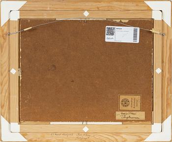 Esaias Thorén, olja på pannå, signerad och daterad 1945.