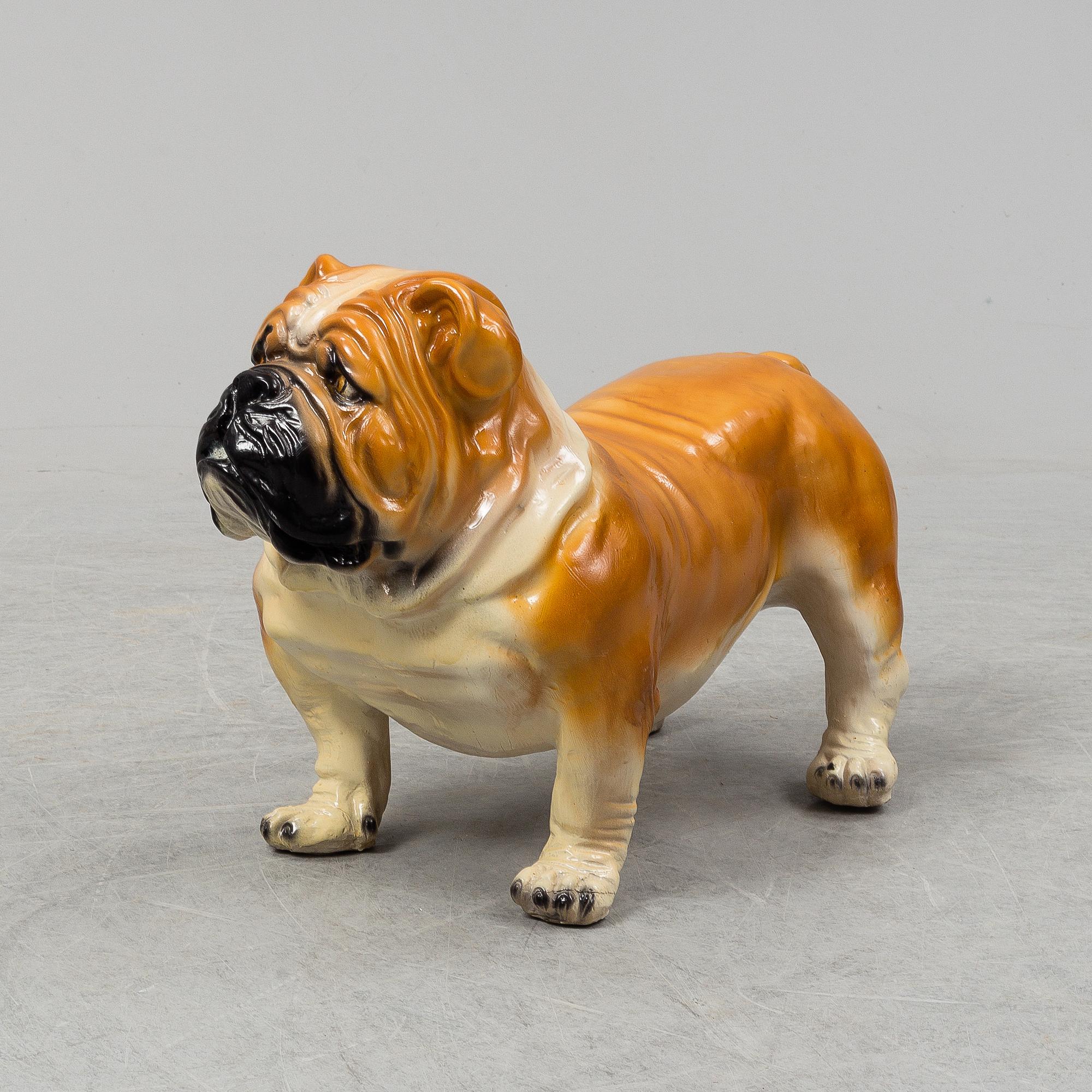 A resin bulldog, contemporary.