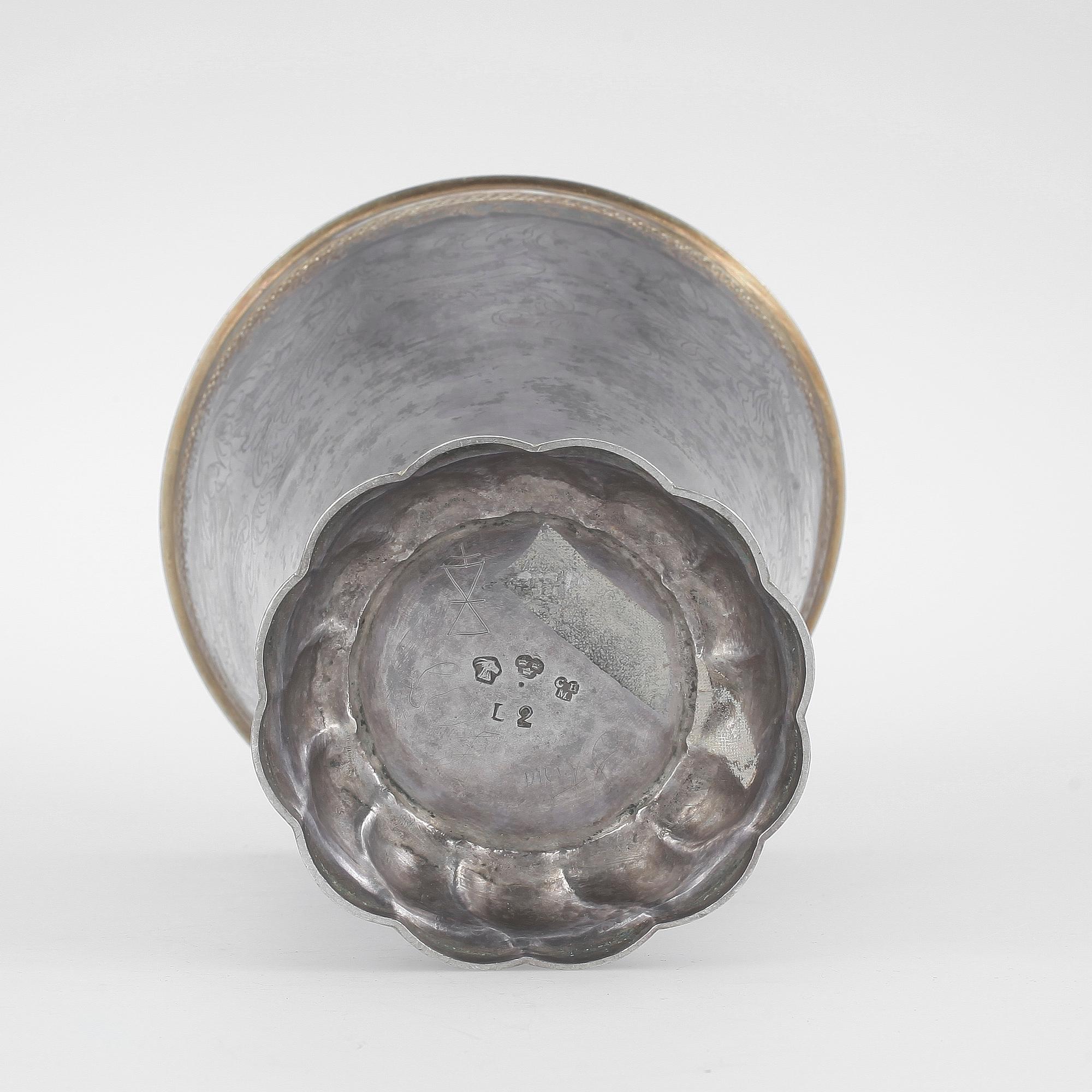 BÄGARE, silver, Christoffer Bauman, Hudiksvall 1793. Vikt ca 352 gram.