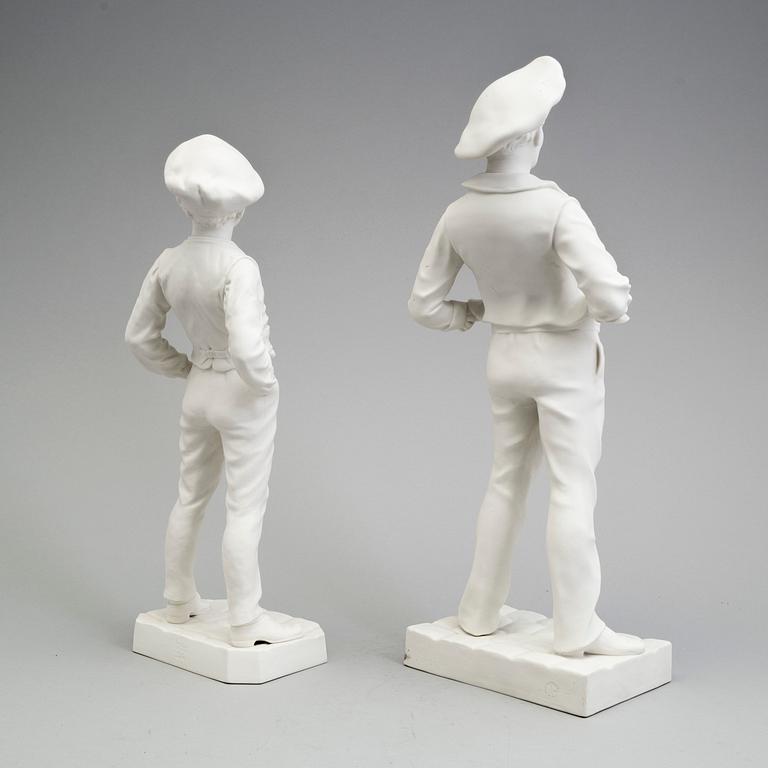 TWO PARIAN FIGURES, Gustafsberg 1894 and 1920.