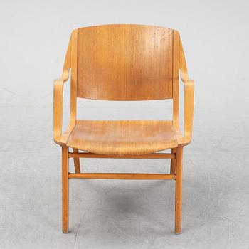 Peter Hvidt & Orla Mølgaard Nielsen, a teak and beech 'Axchair', Fritz Hansen, Denmark.
