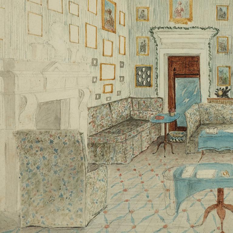 Maria Elisabeth Augusta (Lily) Cartwright, Drawing room at Aynhoe Park.