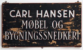 Carl Hansen & Søn, a factory sign, Denmark mid 20th century.