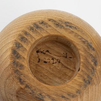Magnus Ek, a set of four ash wood serving bowls for Oaxen Krog, 2020.