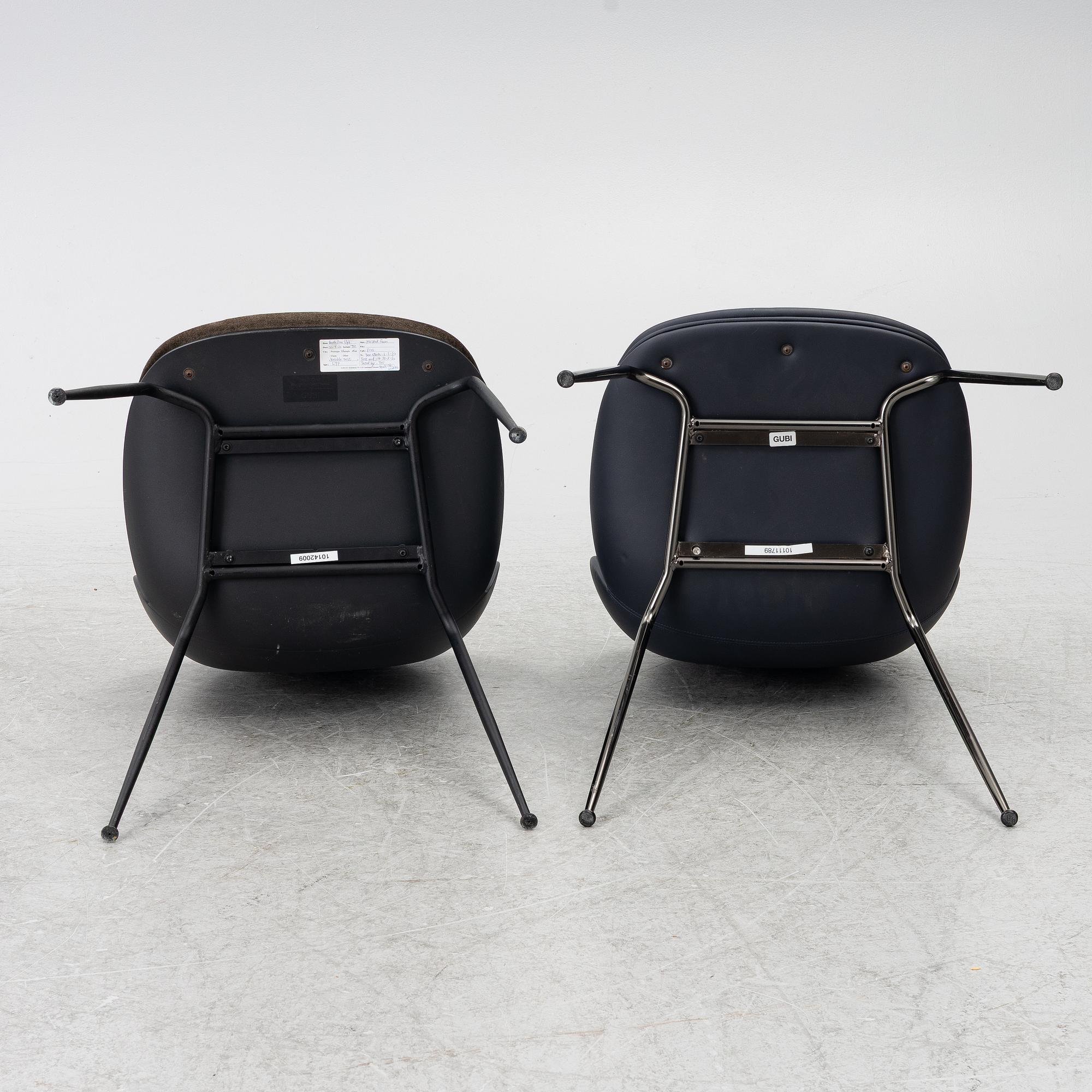 GamFratesi, six 'Beetle' chairs, Gubi, Denmark.