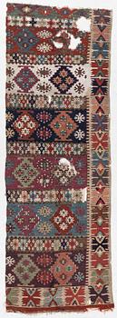 An antique kilim fragment, central Anatolia, c. 238 x 82 cm.