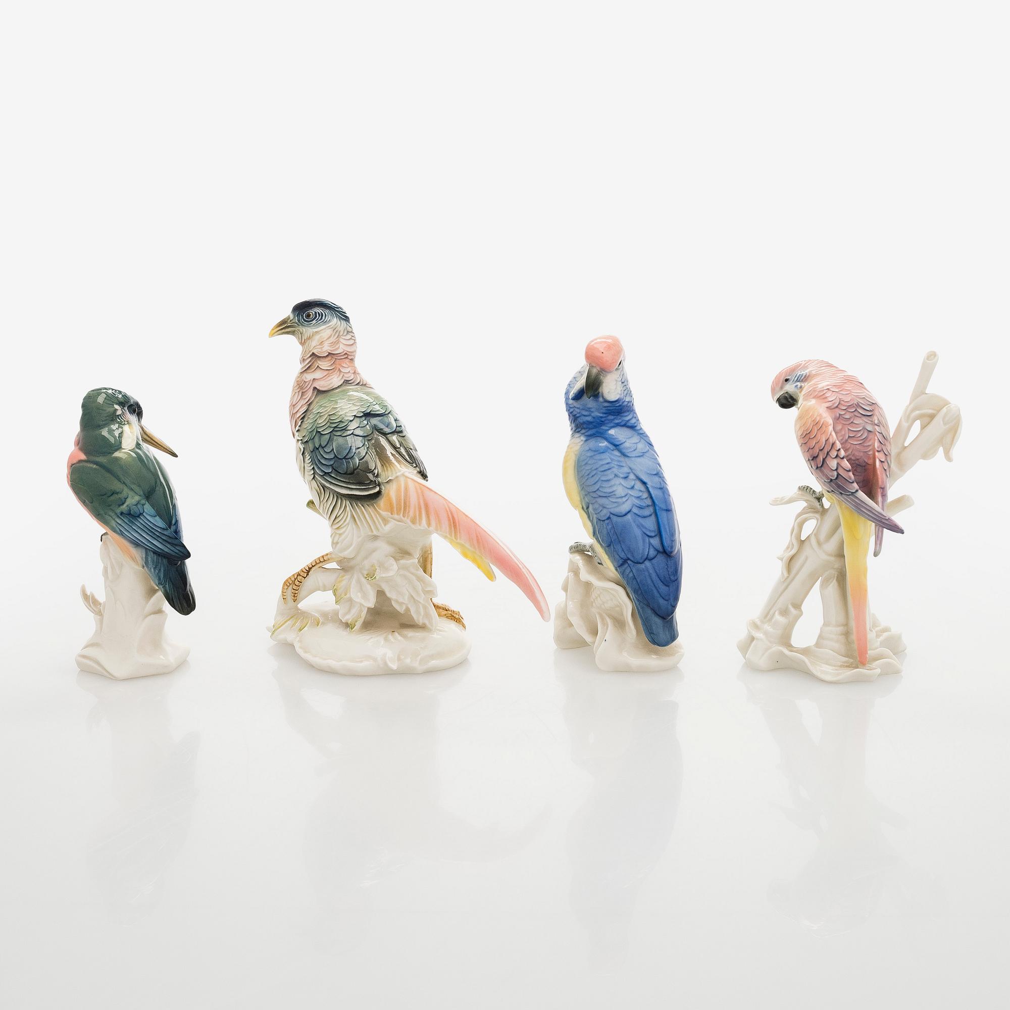 Figuriner, porslin, 4st, Karl Ens, Volksted Tyskland, 1900-tal.