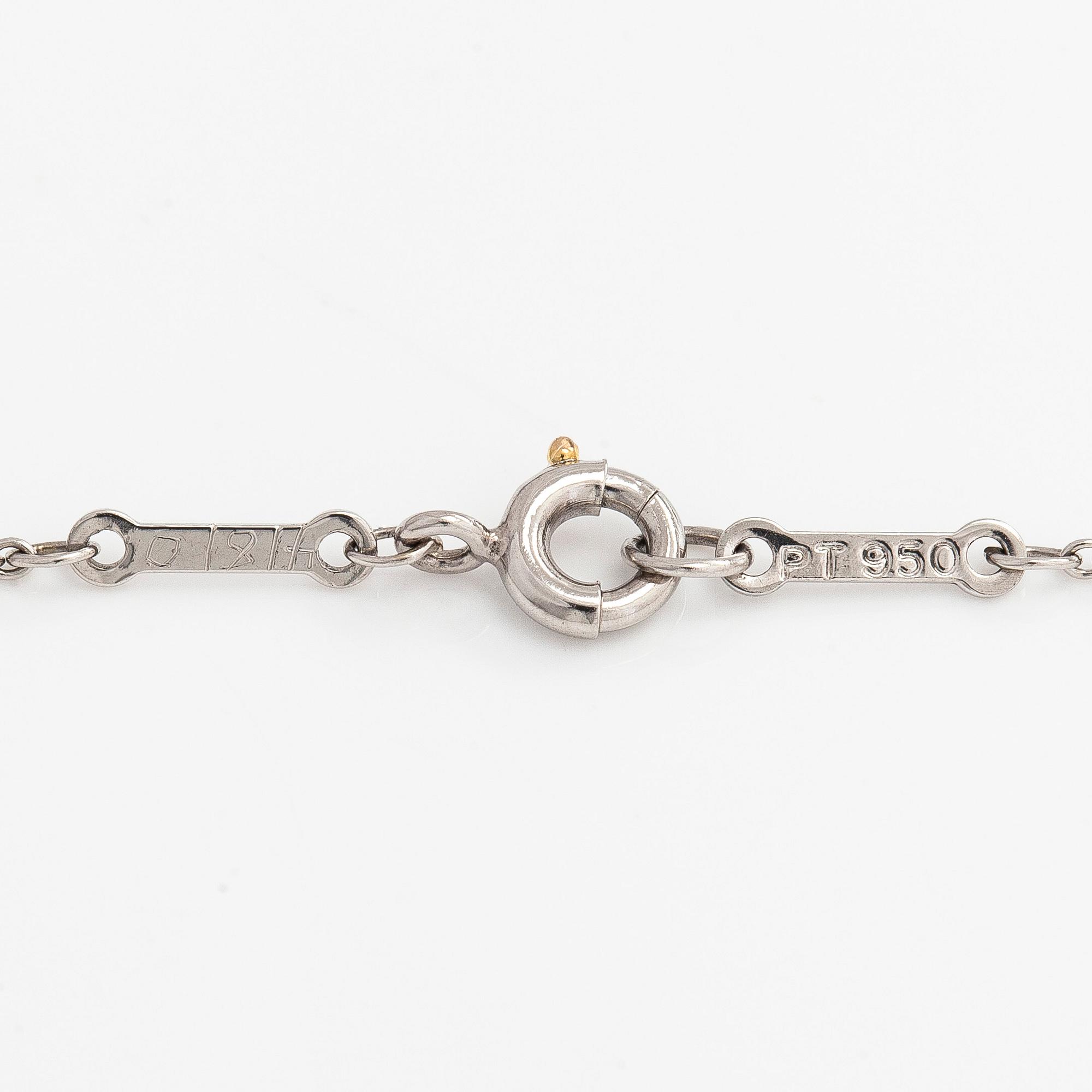 Tiffany & Co, Elsa Peretti, a platinum necklace, "Diamonds by the Yard",with a diamond approx. 0.05 ct.