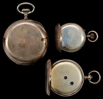 PARTI FICKUR, 4 st, silver, bla DD Neveren, London. Tidigt 1800-tal till tidigt 1900-tal.