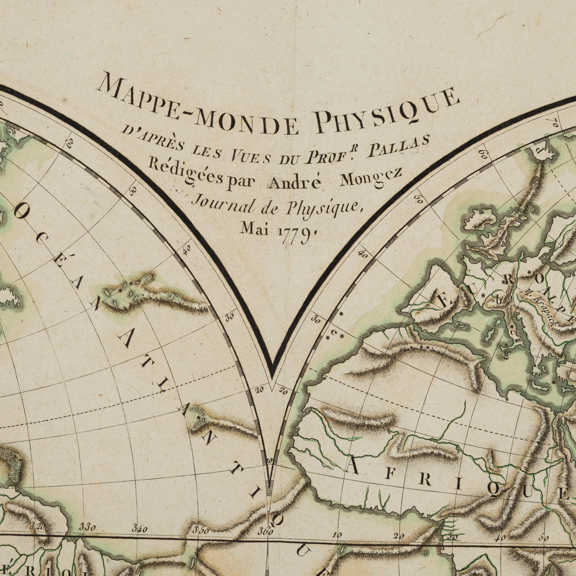 A hand coloured map, P.G. Chanlaire & E. Mentelle, France, 1779.