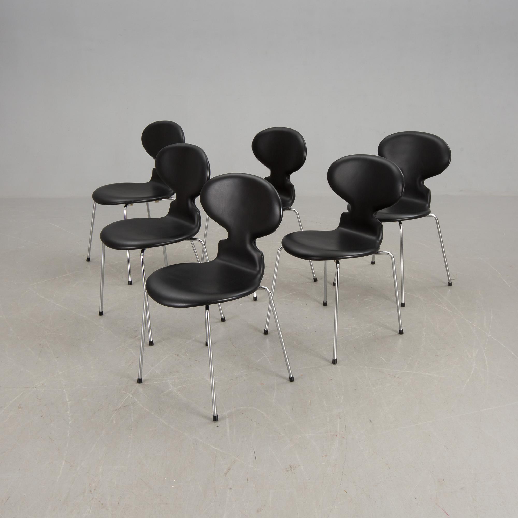 STOLAR, 6 st, "Myran", Arne Jacobsen, Fritz Hansen.
