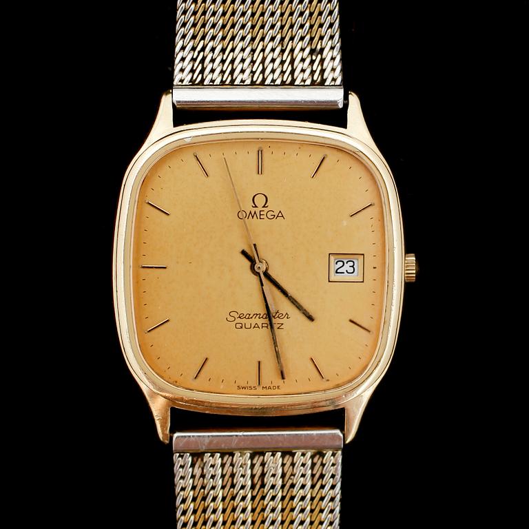 ARMBANDSUR, 14 k guld, Omega Seamaster.