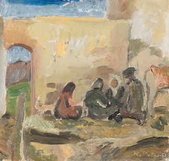 Åke Mattas, olja på pannå, signerad och daterad-53.