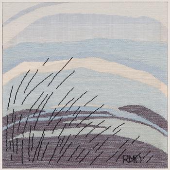 Riitta-Maija Oksanen, a tapestry signed RMO for Helmi Vuorelma Ltd, numbered 102/200.