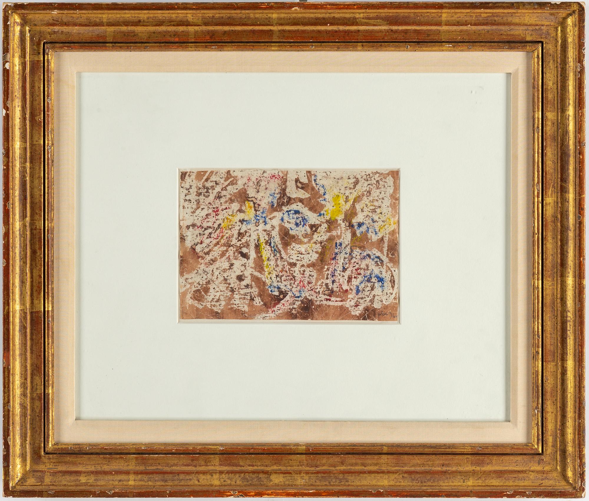 MARK TOBEY, handkolorerad monotyp, signerad MT och daterad -60.