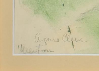 AGNES CLEVE, pastell, signerad.