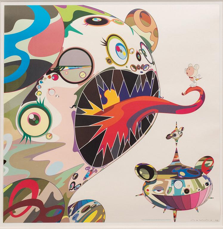 TAKASHI MURAKAMI, an offset lithograph  in colours signed and dated.