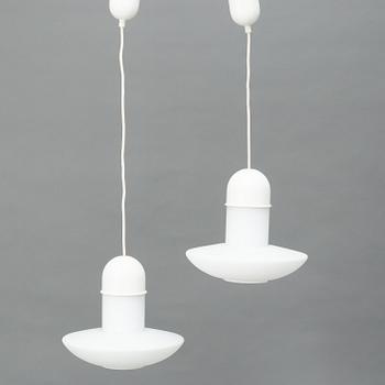 Ceiling lamps, a pair, Glashütte Limburg, second half of the 20th century.