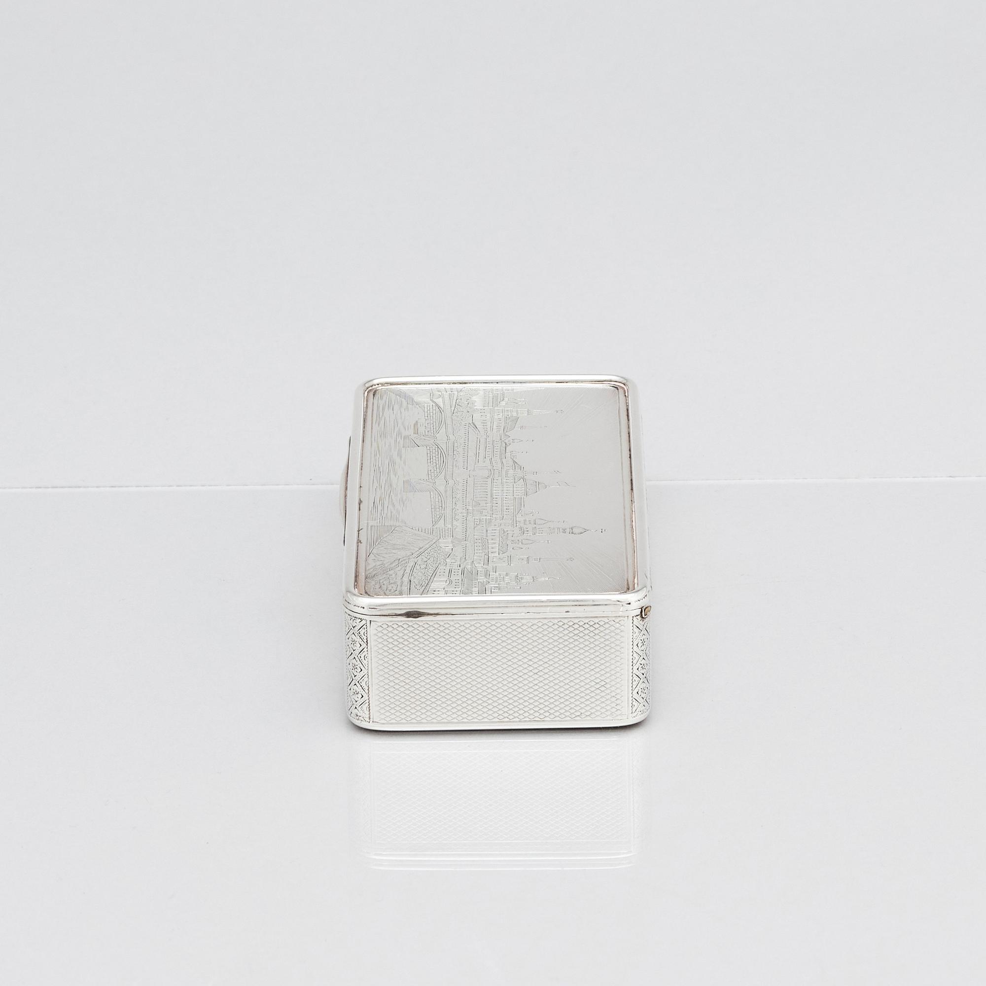 A russian silver box, unclear makers mark, assay master Victor Savinkov, Moscow, Russia, 1869.