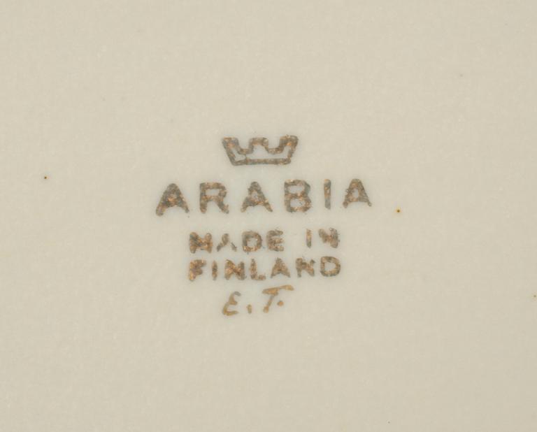PARTI porslin, bl a Hilka-Liisa Ahola, Arabia, 1950-tal. Totalt 8 delar.