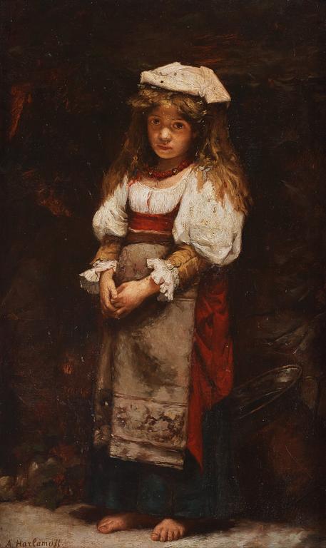 Alexei Alexeiewitsch Harlamoff, Girl with copper kettle.