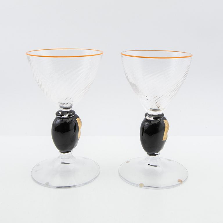 Bertil Vallien, Trophies, 2 pcs, "Head first", limited edition, Kosta Boda.